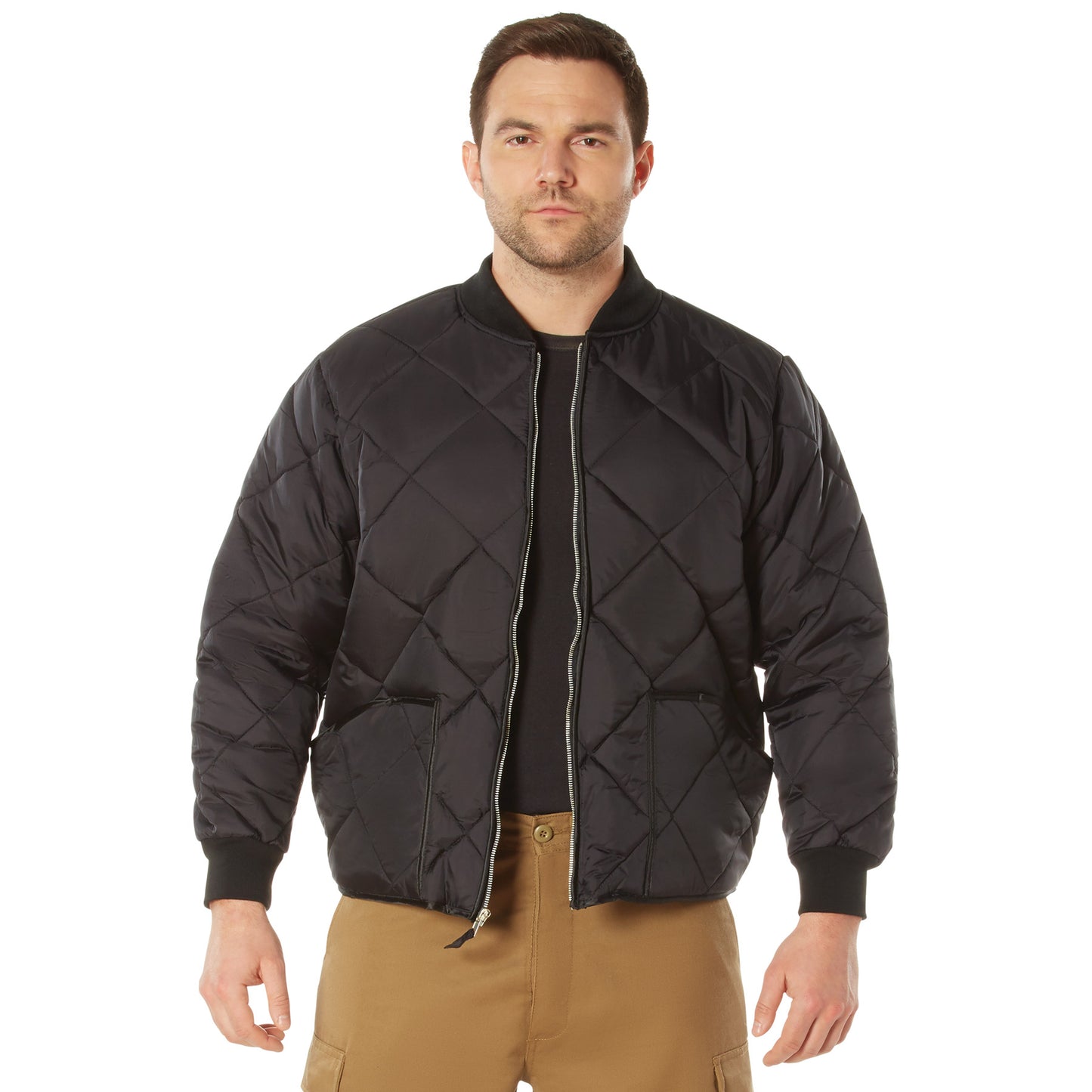 Diamond Nylon Quilted Flight Jacket