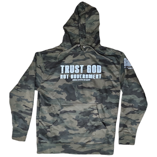 Trust GOD - Not Government Green Camo Hoodie